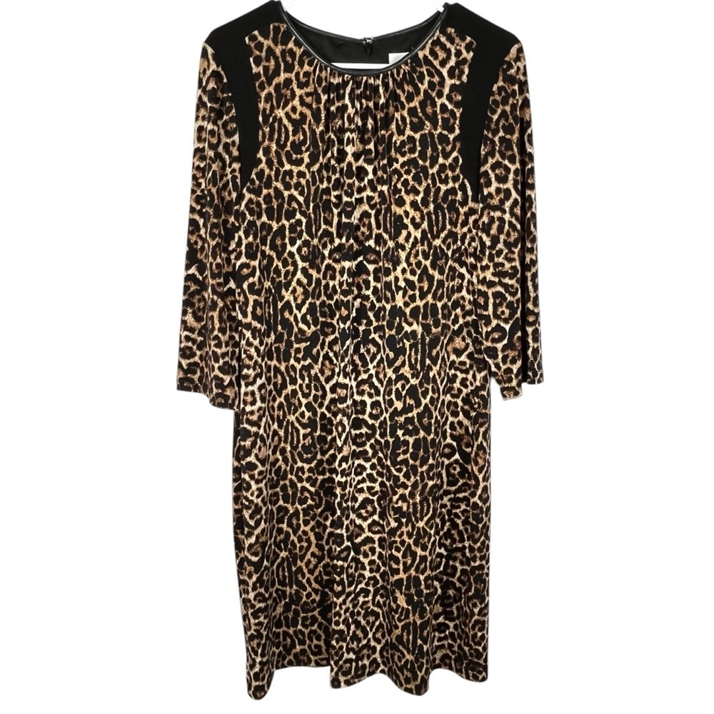 Chico’s Animal Annie Leopard Print Shift Dress Size 2 (US Large 12) - Picture 2 of 11